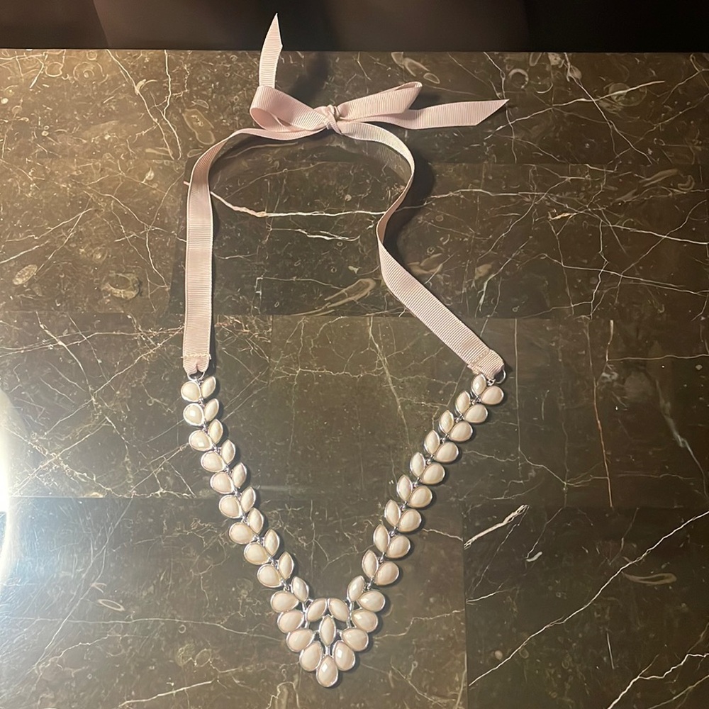 Pink Costume Necklace with Pink Bow Detail with Matching Earrings NEVER WORN